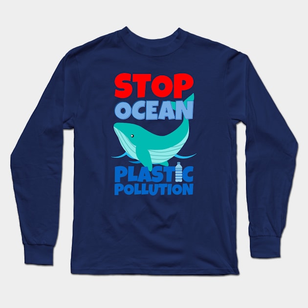 Stop Ocean Plastic Pollution Long Sleeve T-Shirt by ricricswert